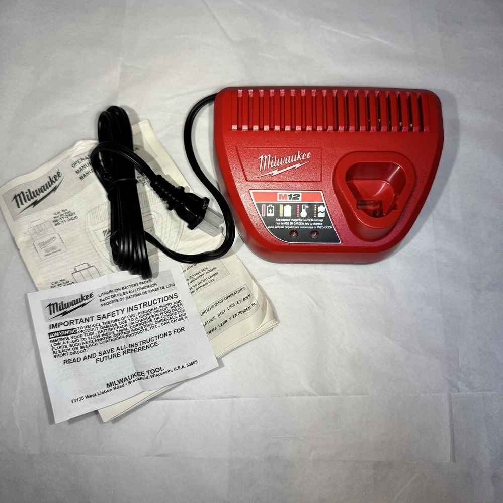 Milwaukee M12 Battery Charger Genuine 48-59-2401 VOLT 120V - OPEN‎ BOX